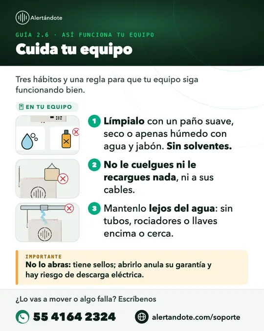 Ficha de la guía 2.6, Cuida tu equipo, con sus pasos resumidos