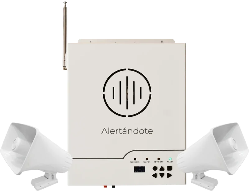 Alerta Sísmica Industrial con sus 2 trompetas de 30 W