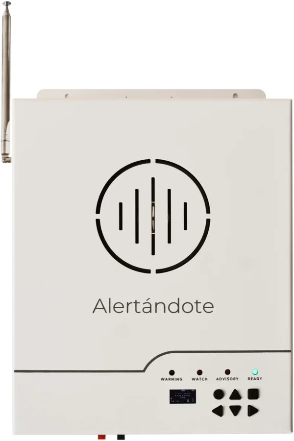 Frente del receptor Alertándote con el indicador READY encendido